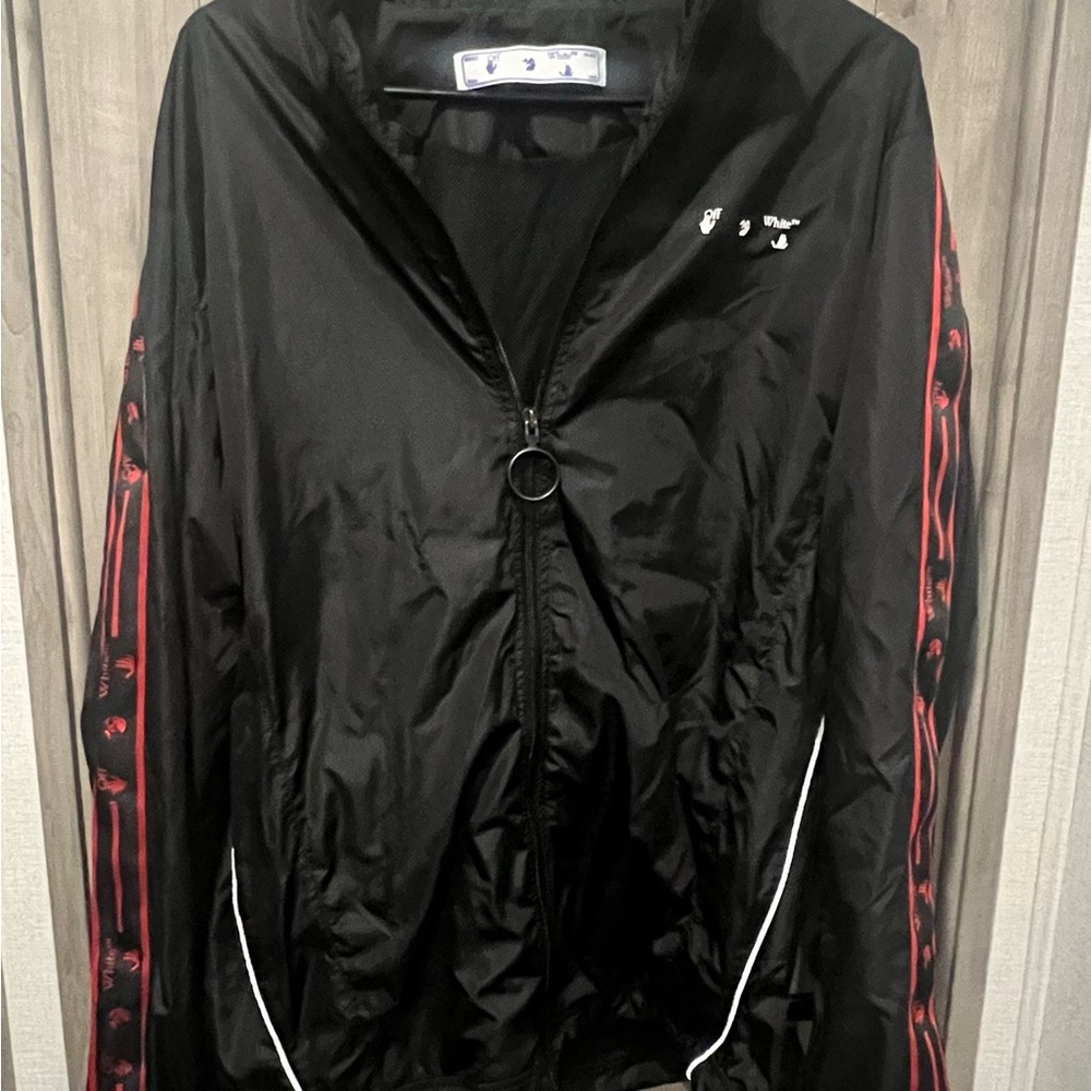Off-White Black and Red Windbreaker Jacket